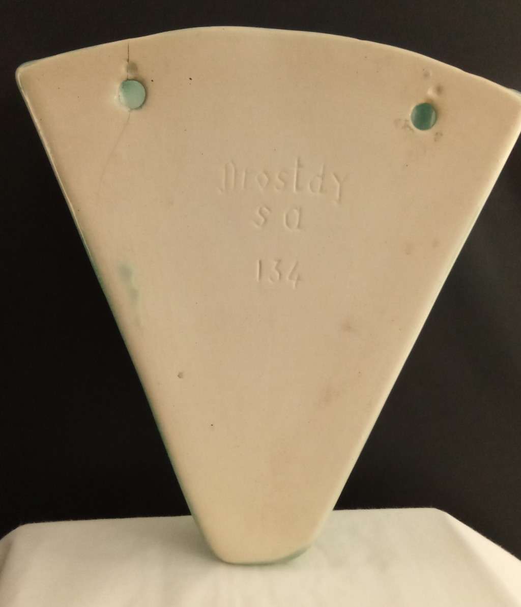 Exquisite vintage turquoise Drostdy wall vase