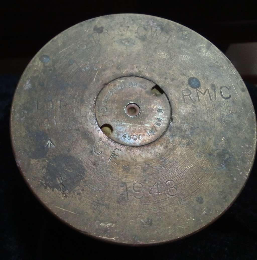 Solid brass Vintage artillery shell 1934