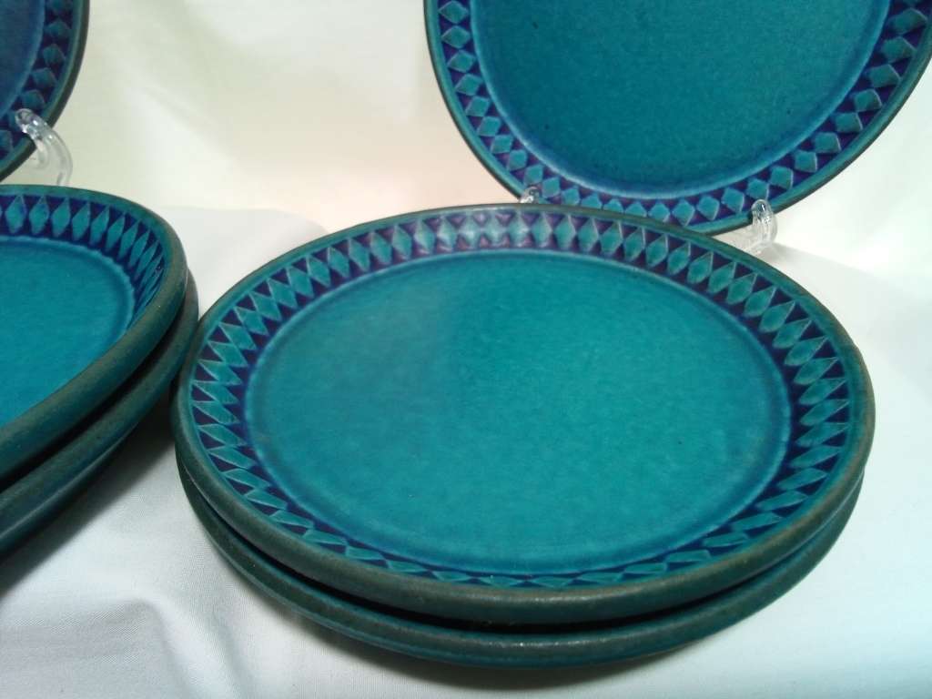 Six stunning vintage side plates - Ceramano, Hans Welling