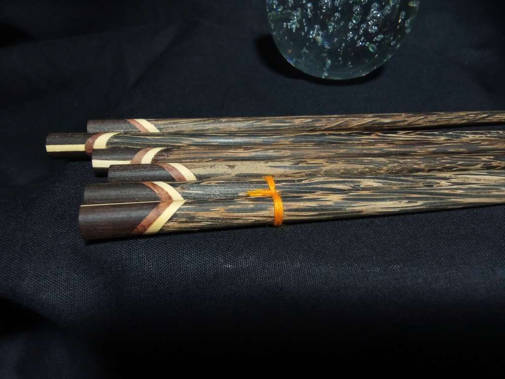 Natural Handmade Wood Chopsticks Set with Holders - Set of 6