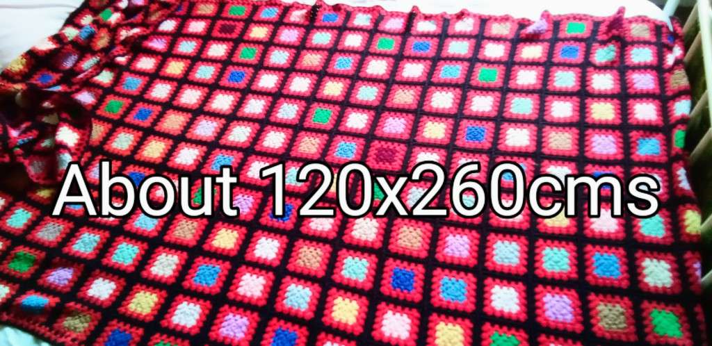 Stunning vintage hand crocheted blanket (About 120x260cms)