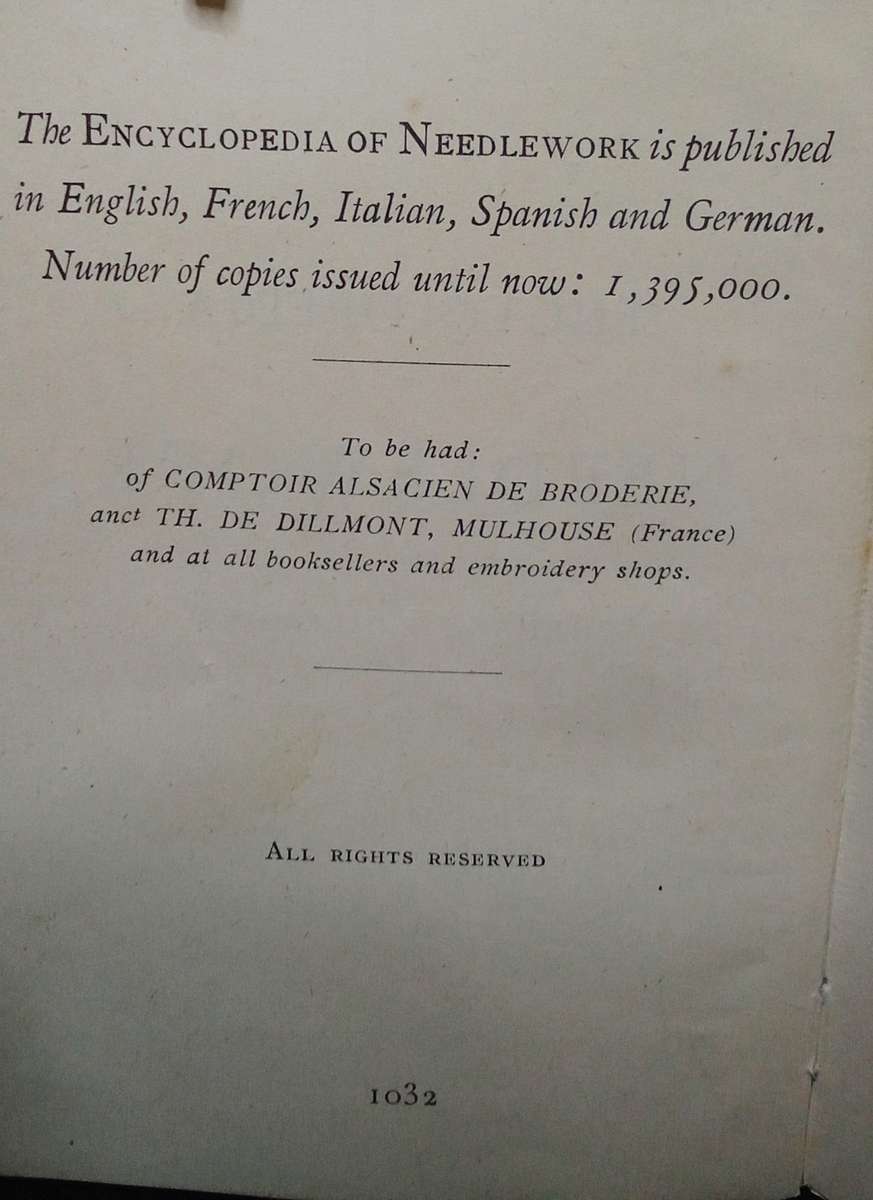 Encyclopedia of Needlework  Therese de Dillmont 1932 edition