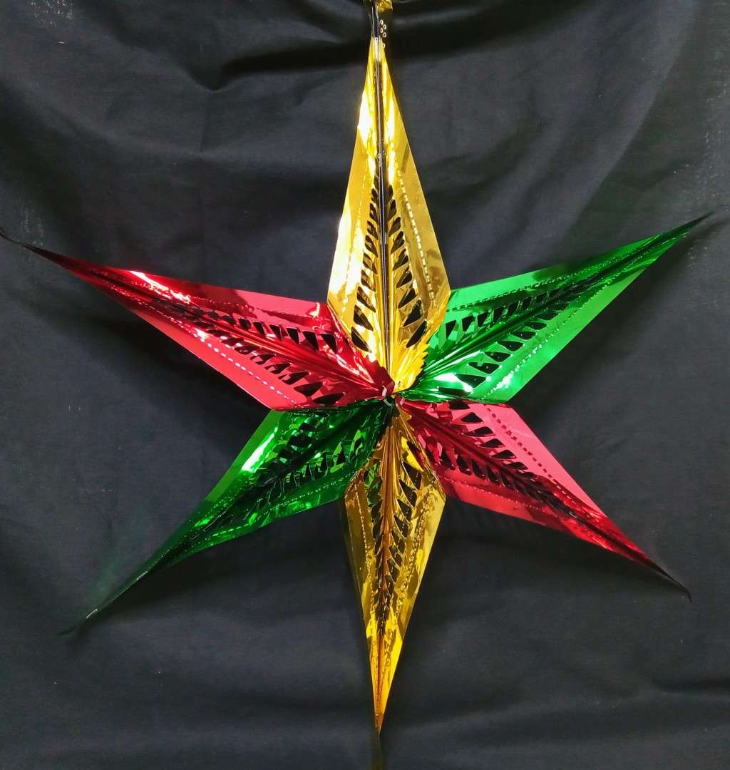 Giant Christmas tinsel fold up star