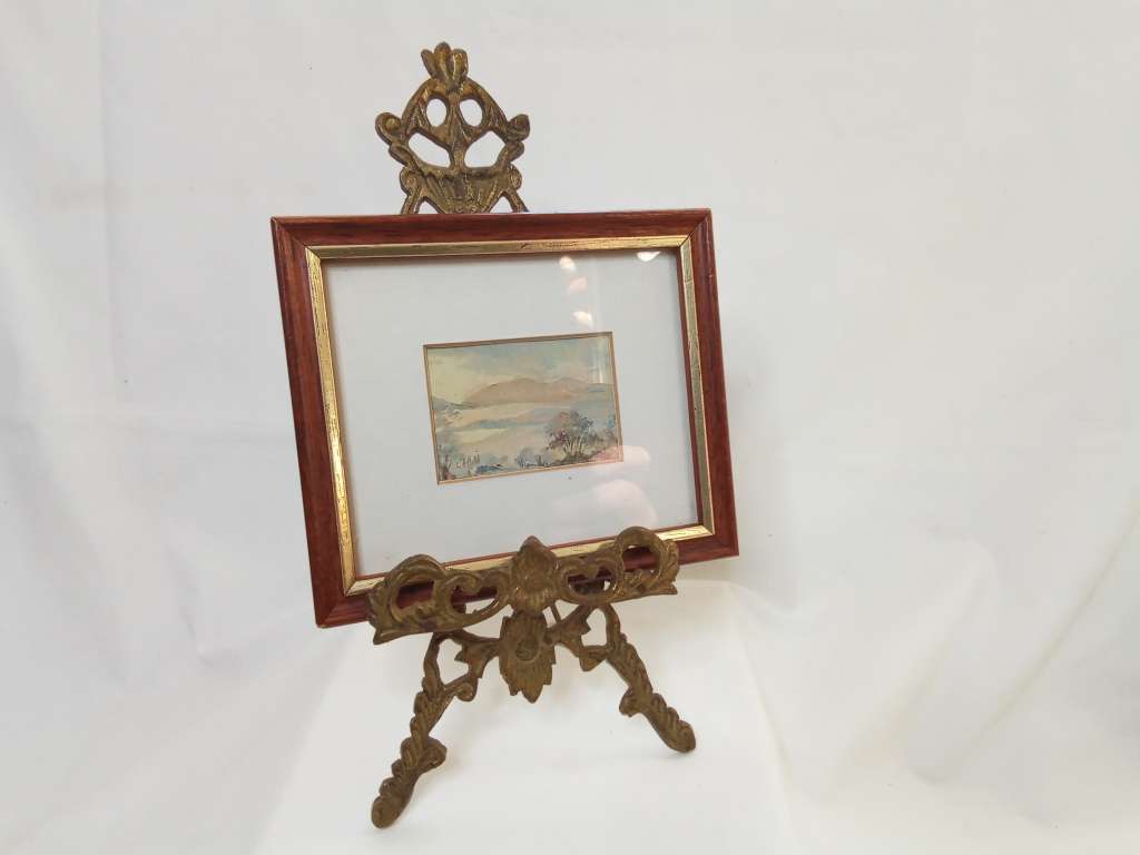 Vintage brass mini easel