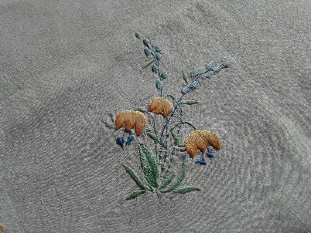 Stunning embroidered square tablecloth