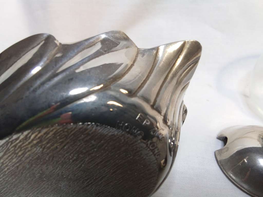 Vintage Silver Plated Swan Jam Pot/Sugar Bowl With lid