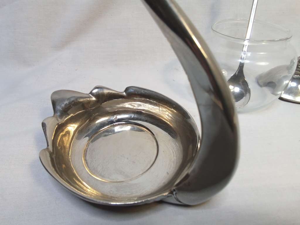 Vintage Silver Plated Swan Jam Pot/Sugar Bowl With lid