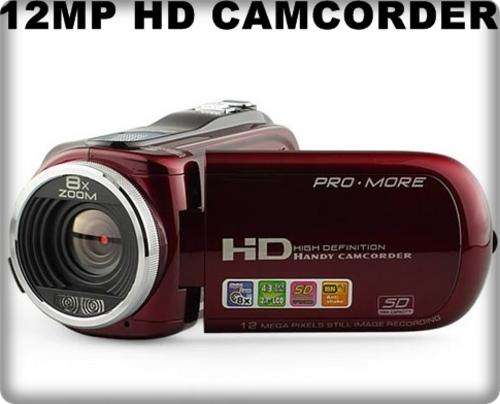 2.7" 12.0MP 8X ZOOM HD DIGITAL VIDEO CAMCORDER