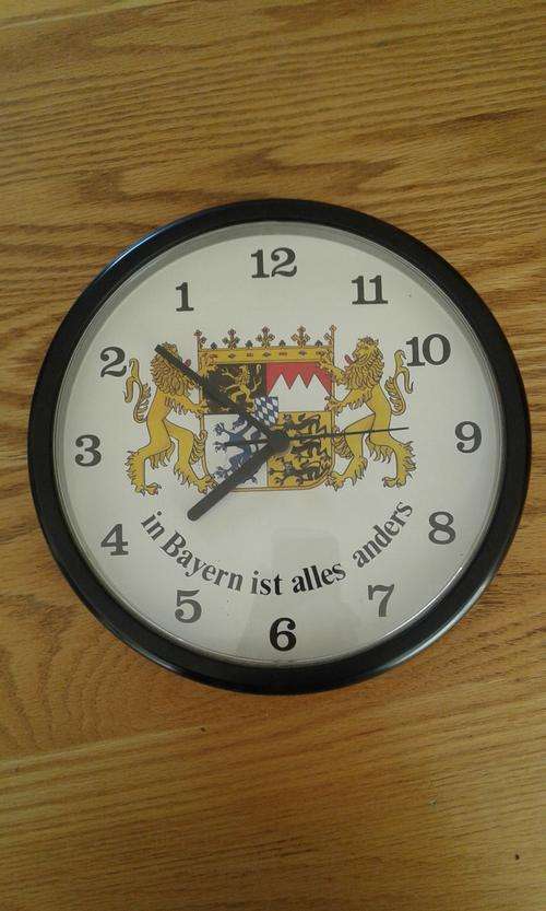 BAVARIAN BACKWARDS CLOCK - "In Bayern ist alles anders" (All is different in Bavaria)