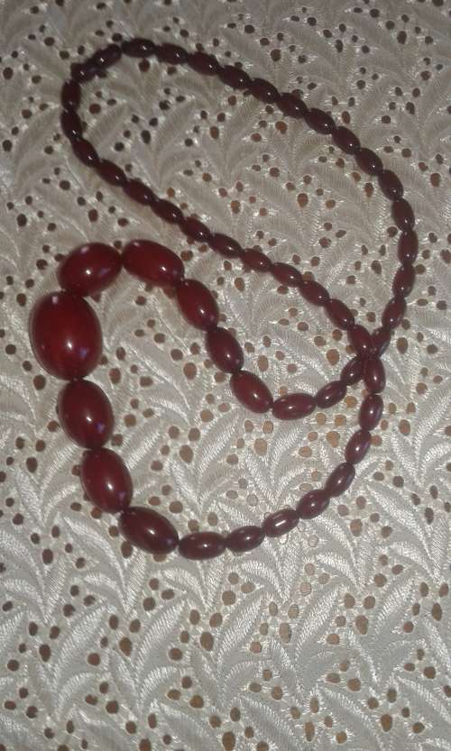 ANTIQUE AMBER BEAD NECKLACE - GENUINE NATURAL BALTIC AMBER