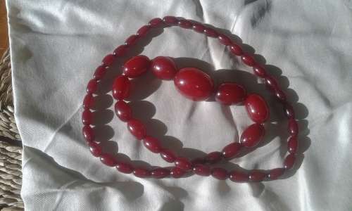 ANTIQUE AMBER BEAD NECKLACE - GENUINE NATURAL BALTIC AMBER