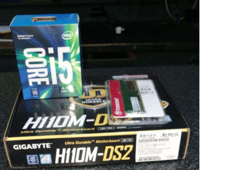 Gigabyte H110M-DS2, Core i5, 4GB ram Bundel