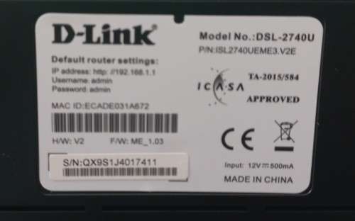 D-Link DSL- 2740U