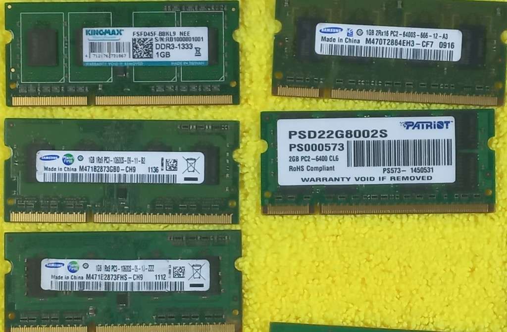 Joblot, PC Rams desktop and notebook, network cards for notebooks and other