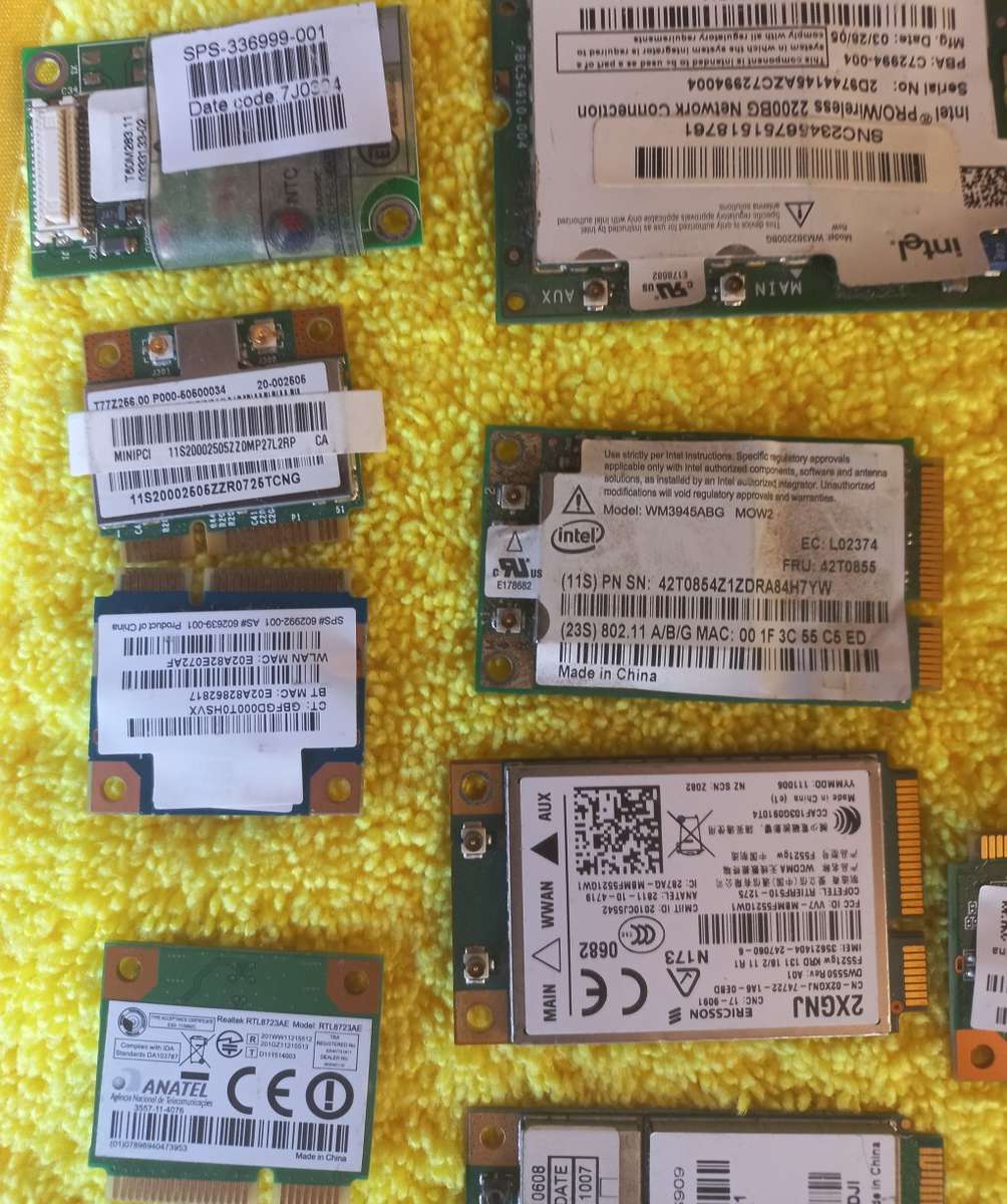 Joblot, PC Rams desktop and notebook, network cards for notebooks and other