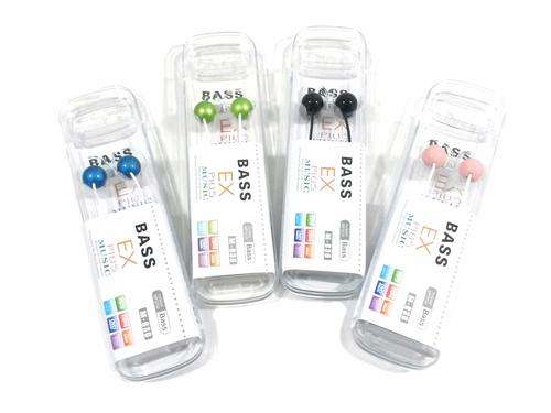 Bass EX Plus music earphones (Pink / Black / Green / Blue)