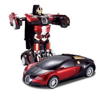 Large Buggati Remote Control TRANSFORMER Robot Car, Transforms in 1 Button - With Music & Lights