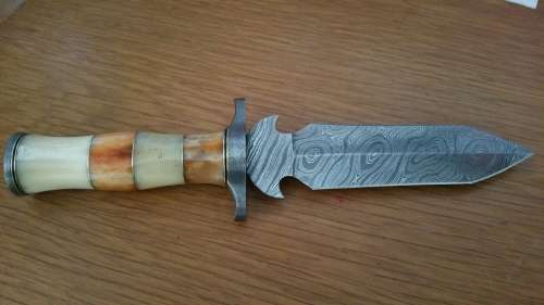 Damascus Dagger Skinner Knife Custom Handmade