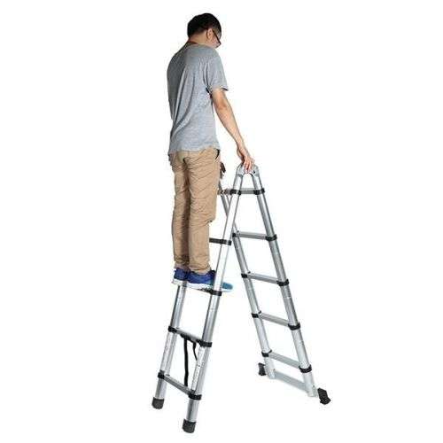 Multipurpose Retractable Portable Extension 2m Telescopic Aluminum Straight Ladder
