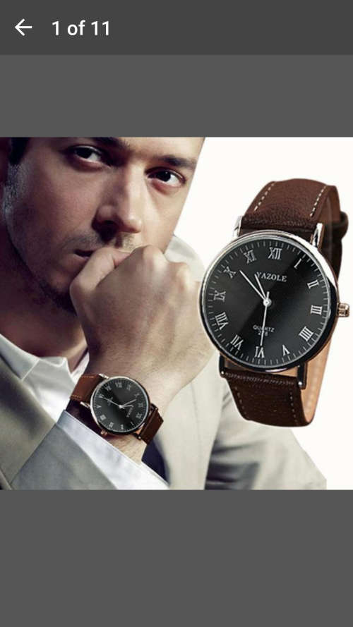 New Luxury Fashion Crocodile Faux Leather Mens Yazole Analog Watch