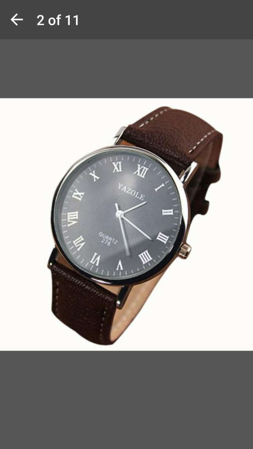 New Luxury Fashion Crocodile Faux Leather Mens Yazole Analog Watch