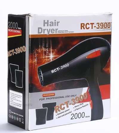 RCT-3900 Professional Hair Dryer 2000W - Black