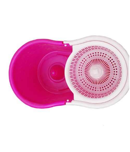360° Rotating Magic Spin Mop Dehydrate Basket W/Bucket - Pink