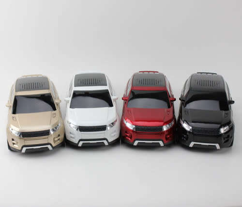 Music Car Speaker With TF/USB/FM Radio Red Front Lights