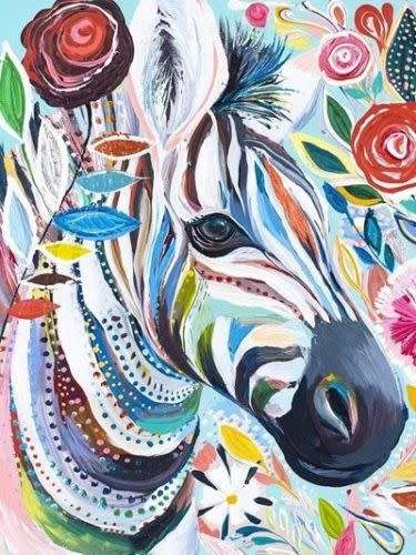 DIY Paint By Numbers Kit - Colorful Zebra