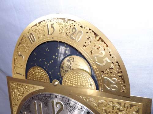 Grandfather Clock Dial accommodates Second Sweep Hand and Moon Phase Dial
