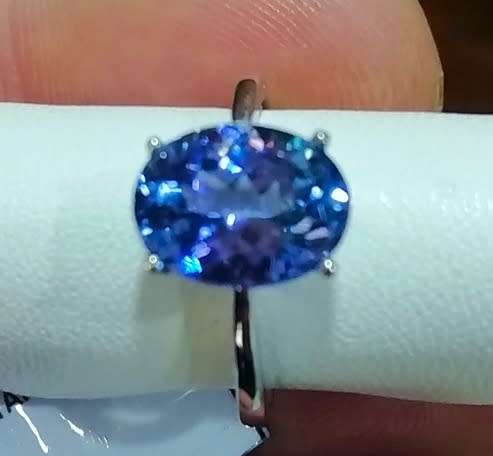 3.0 CT TANZANITE AND WHITE GOLD RING