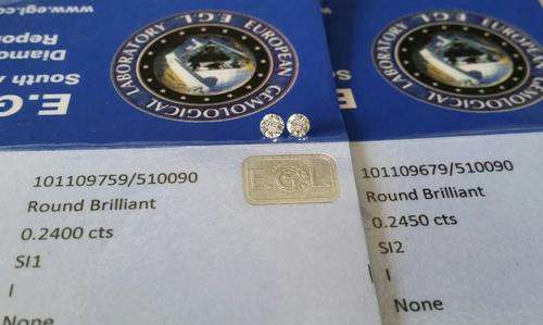0.485 DIAMOND PAIR - E.G.L. CERTIFIED