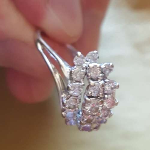 1.00 CT (+-) DIAMOND RING - 8 KT SOLID WHITE GOLD