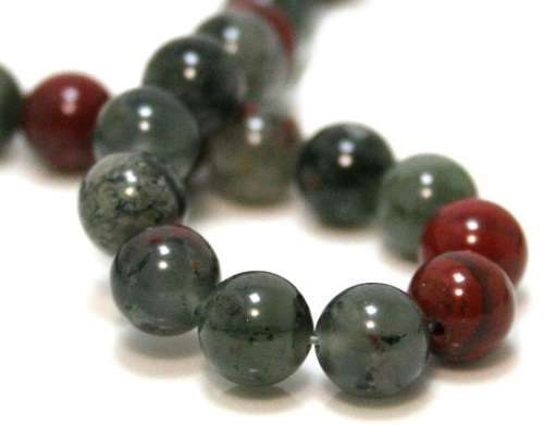AFRICAN BLOOD STONE BEAD STRING