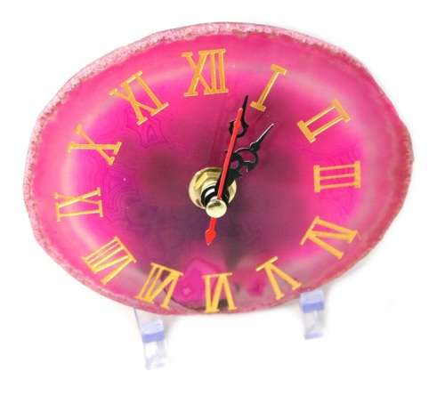 NATURAL SLICED AGATE CLOCK