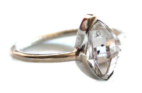 HERKIMER DIAMOND RING - SET IN  925 SILVER