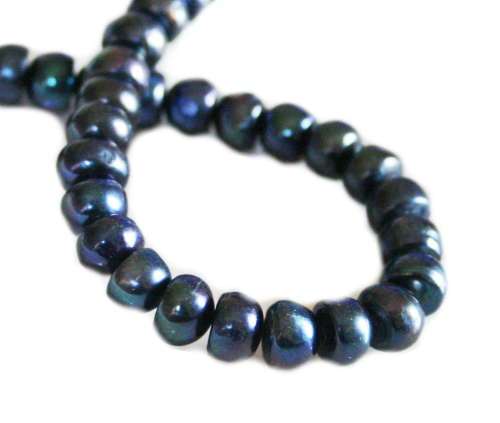 MIDNIGHT BLUE FRESHWATER PEARL STRING - JUNE BIRTHSTONE