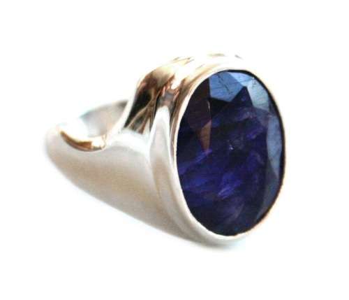 BLUE SAPPHIRE RING SET IN 925 STERLING SILVER - SEPTEMBER BIRTHSTONE