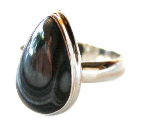 PSILOMELANE STONE RING - SET IN  925 SILVER