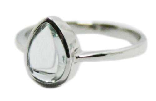 AQUAMARINE RING - SET IN  925 SILVER - MARCH BIRTHSTONE