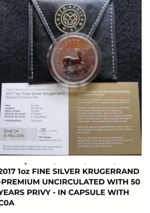 PREMIUM UNCIRCULATED 2017 SILVER KRUGER RAND