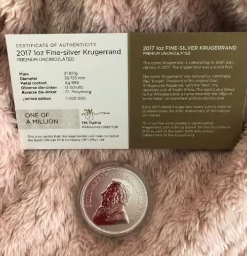 PREMIUM UNCIRCULATED 2017 SILVER KRUGER RAND