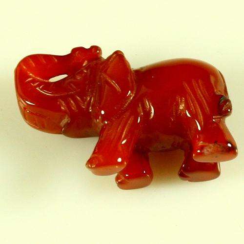 INTRIGUING Genuine FLAME AGATE Hand Carved elephant figurine!