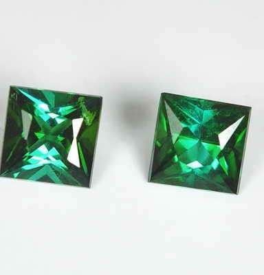 STRIKING  PAIR Genuine Green TOURMALINES!