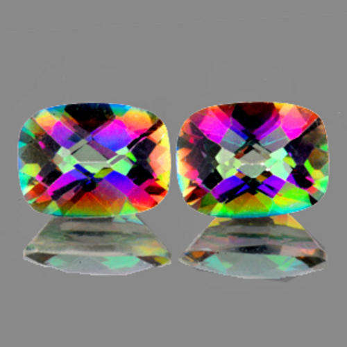 Chic and stylish  3,47cts Matching PAIR - Mystic Rainbow TOPAZ!