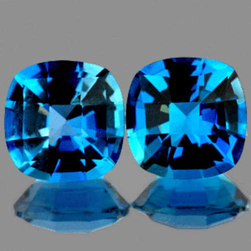 Spectacular, Genuine  2.07cts London  Blue   TOPAZ  PAIR!