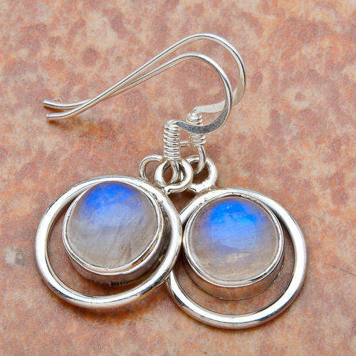 AMAZING  Genuine MOONSTONE .925 Sterling Silver Earrings!