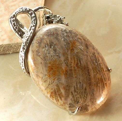 WAY OUT, EXOTIC Coral Fossil Gemstone Pendant!
