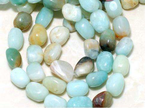 WAY OUT!  Genuine AMAZONITE gemstone beads!  Quite  RARE!
