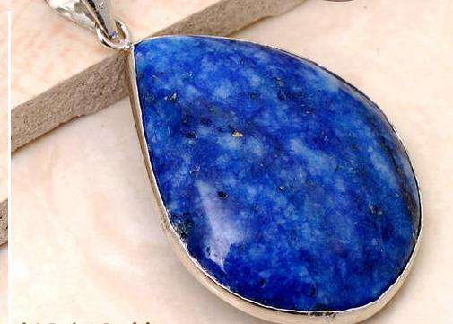 BEAUTIFUL  Pyrite in LAPIS LAZULI gemstone PENDANT!